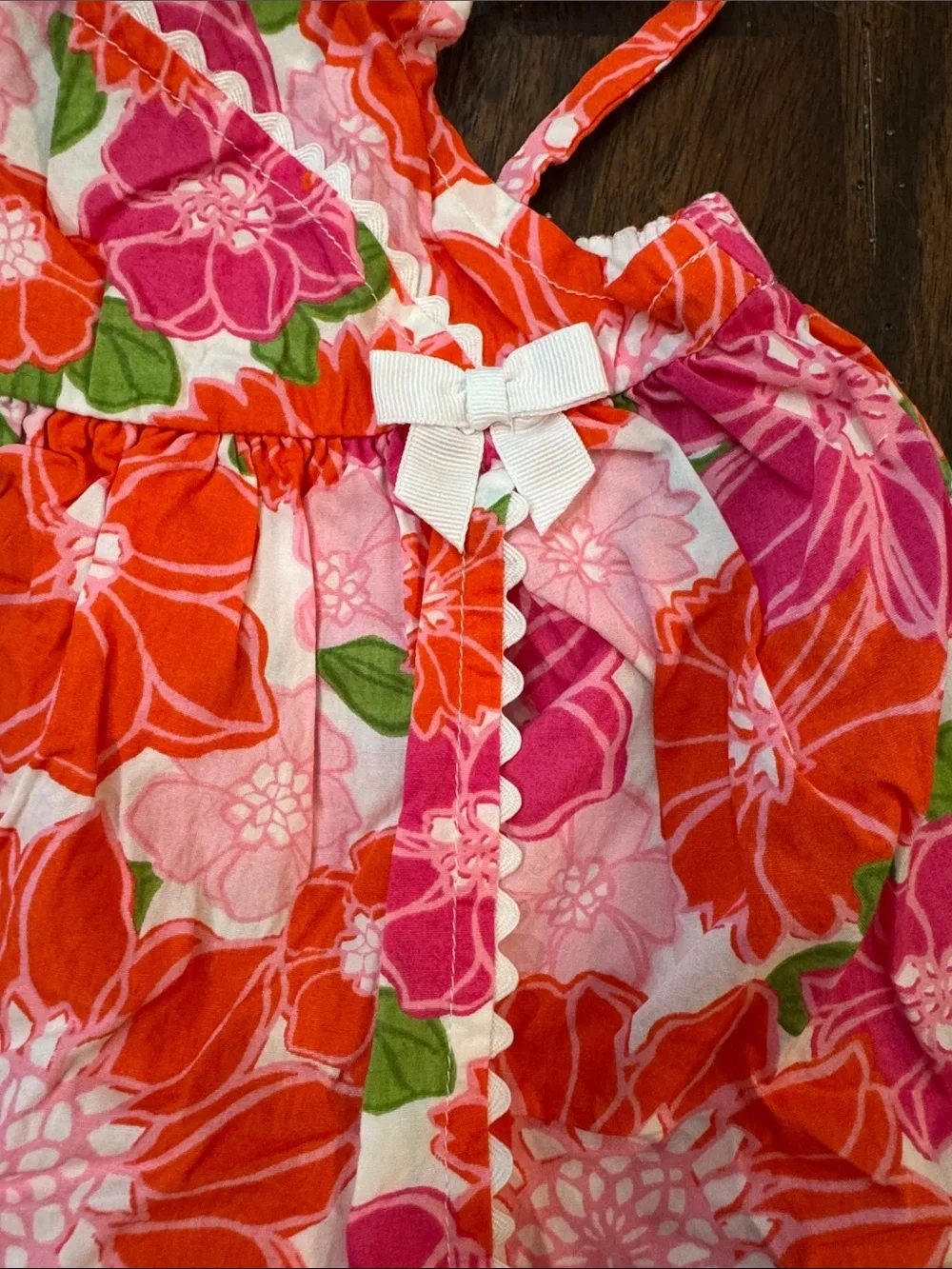 Gymboree Pink & Orange Floral Tank Top Wrap Faux Dress